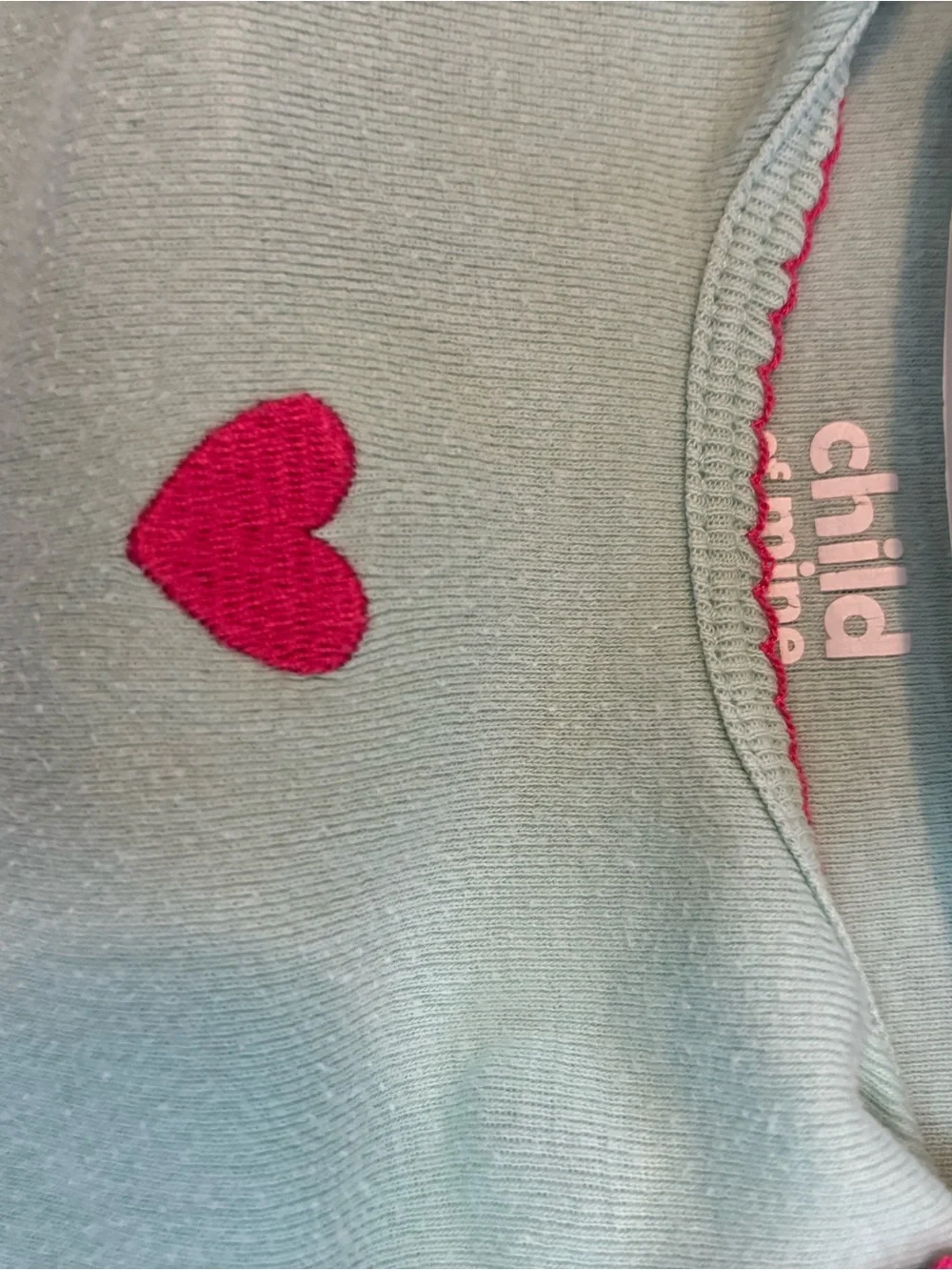Carter's Light Aqua Bodysuit with‎ Pink Heart